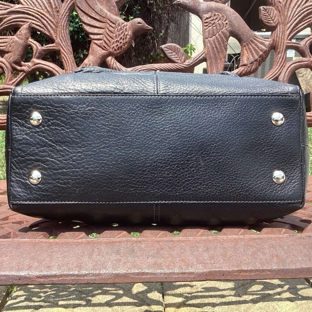 Coach Black Leather Penelope Tote Double Handle Silver Hardware - Picture 7 of 9